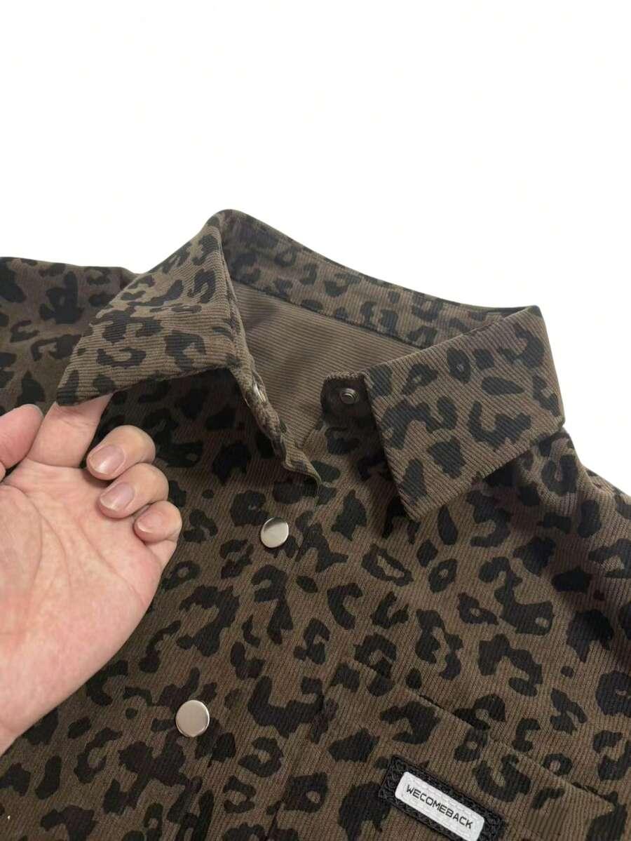 brązowa koszula animal print