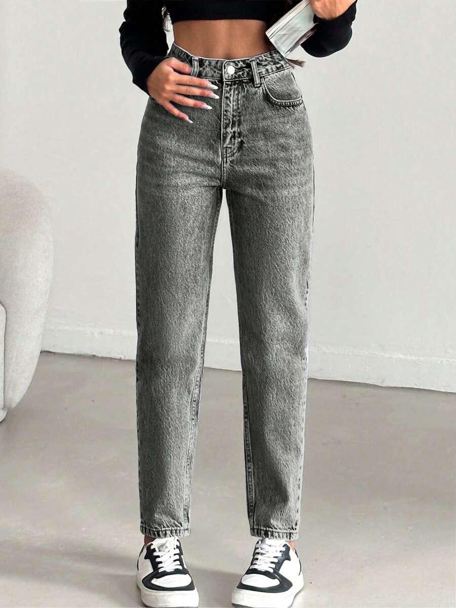 SZARE SPODNIE JEANS