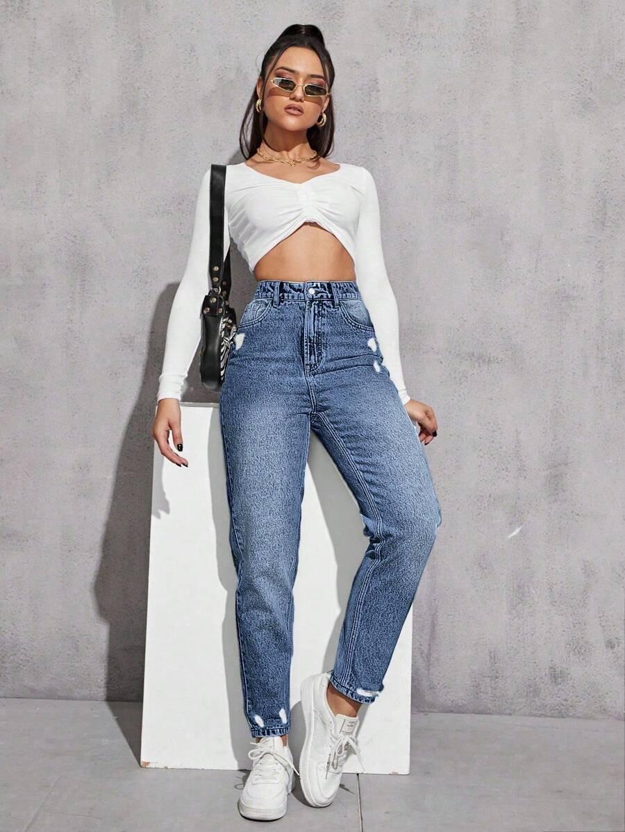 SPODNIE JEANS PRZETARCIA