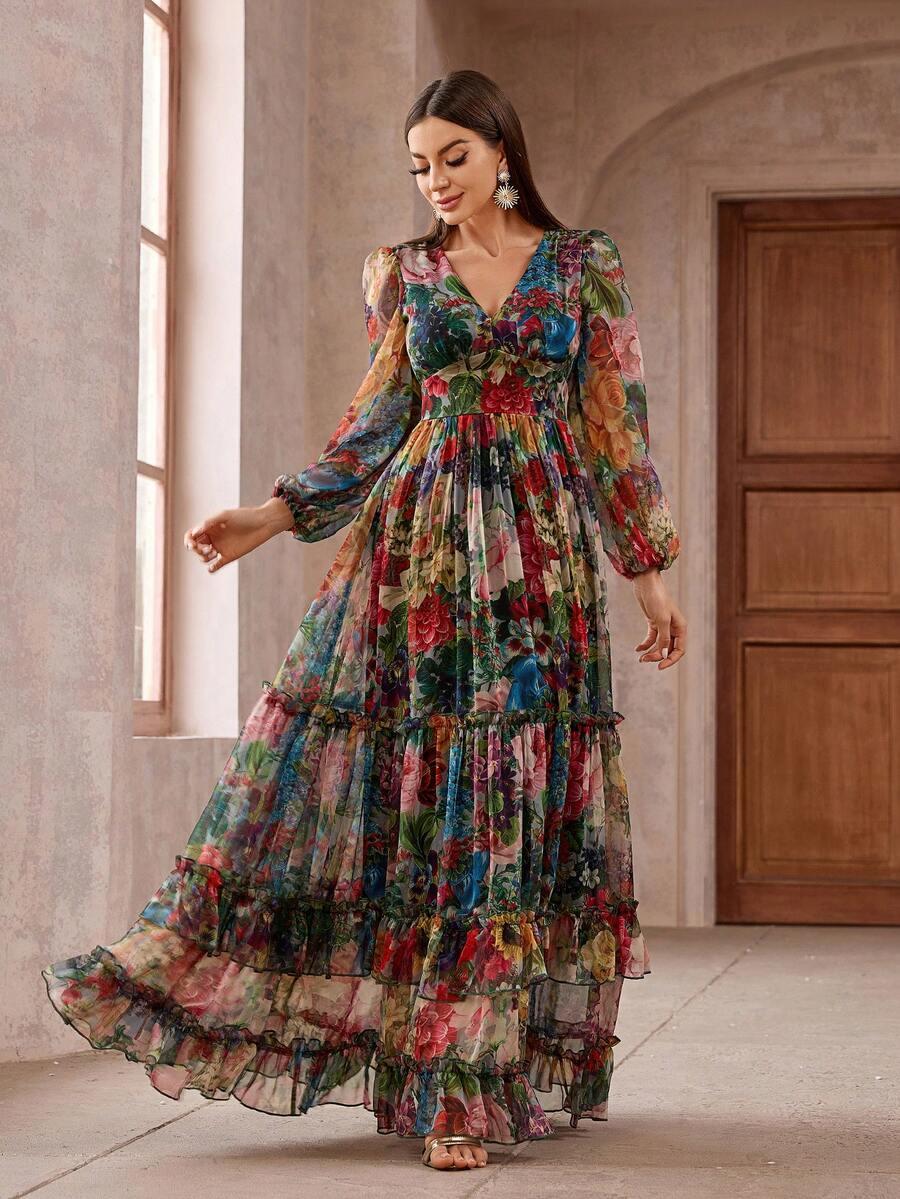 MAXI SUKIENKA V-NECK