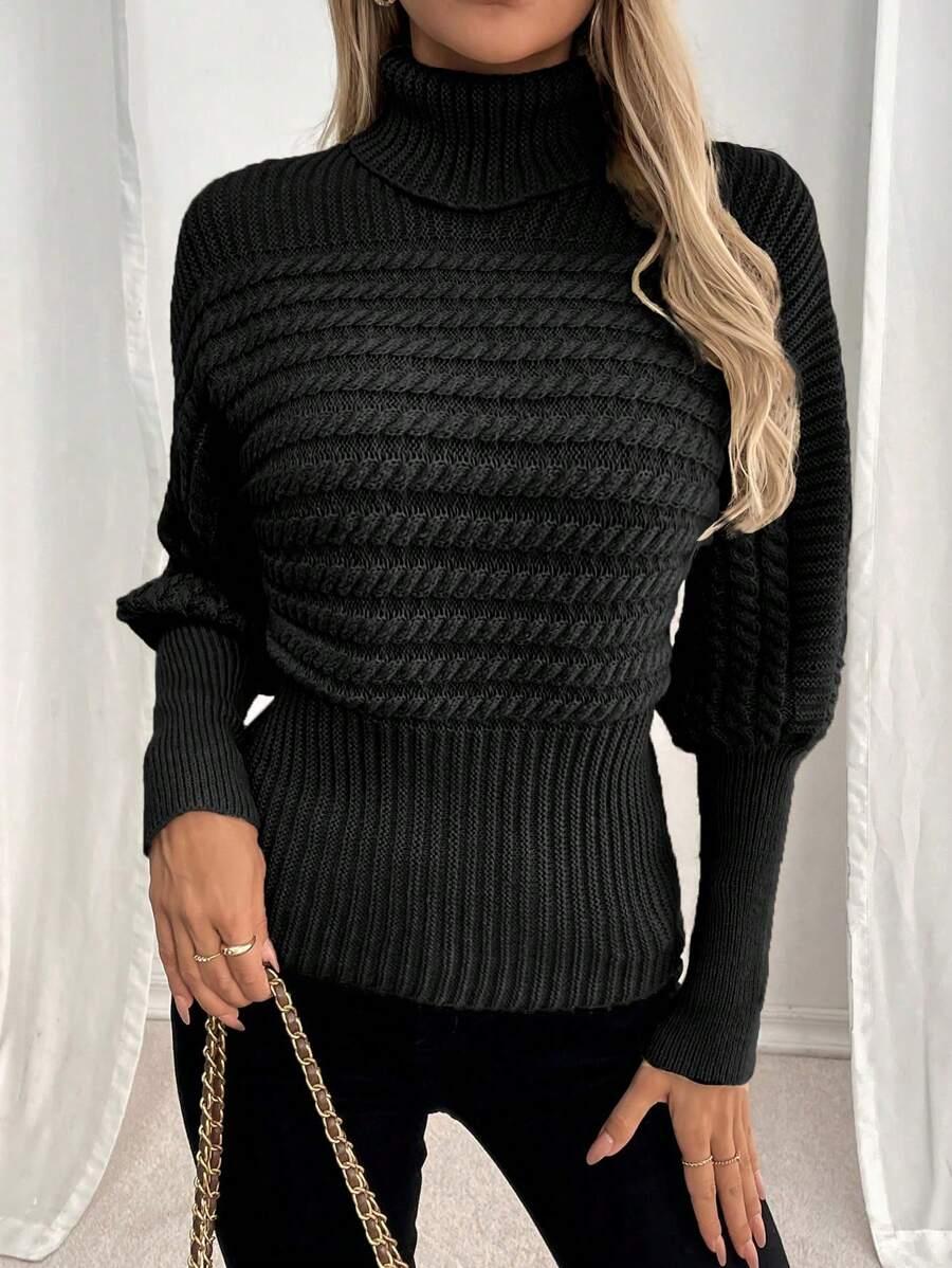 czarny sweter golf 