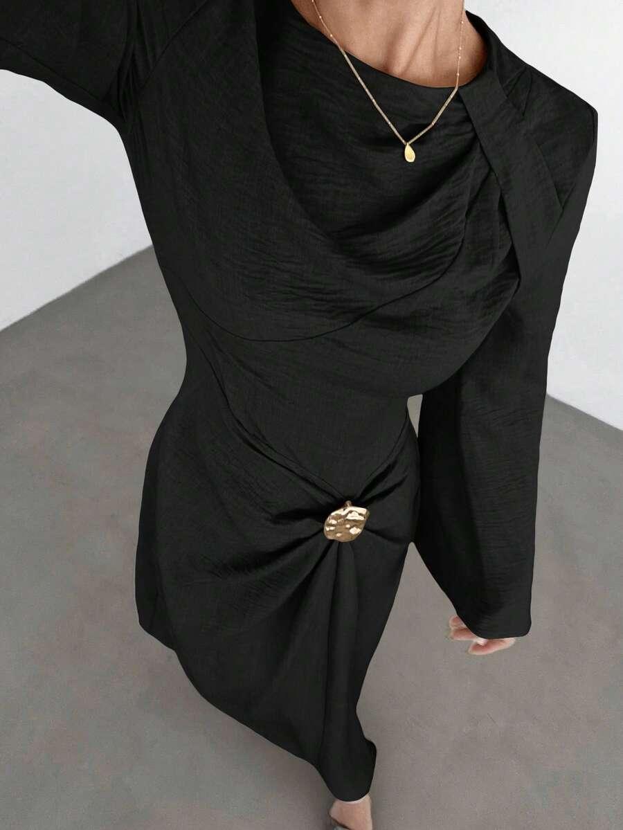 CZARNA MAXI SUKIENKA