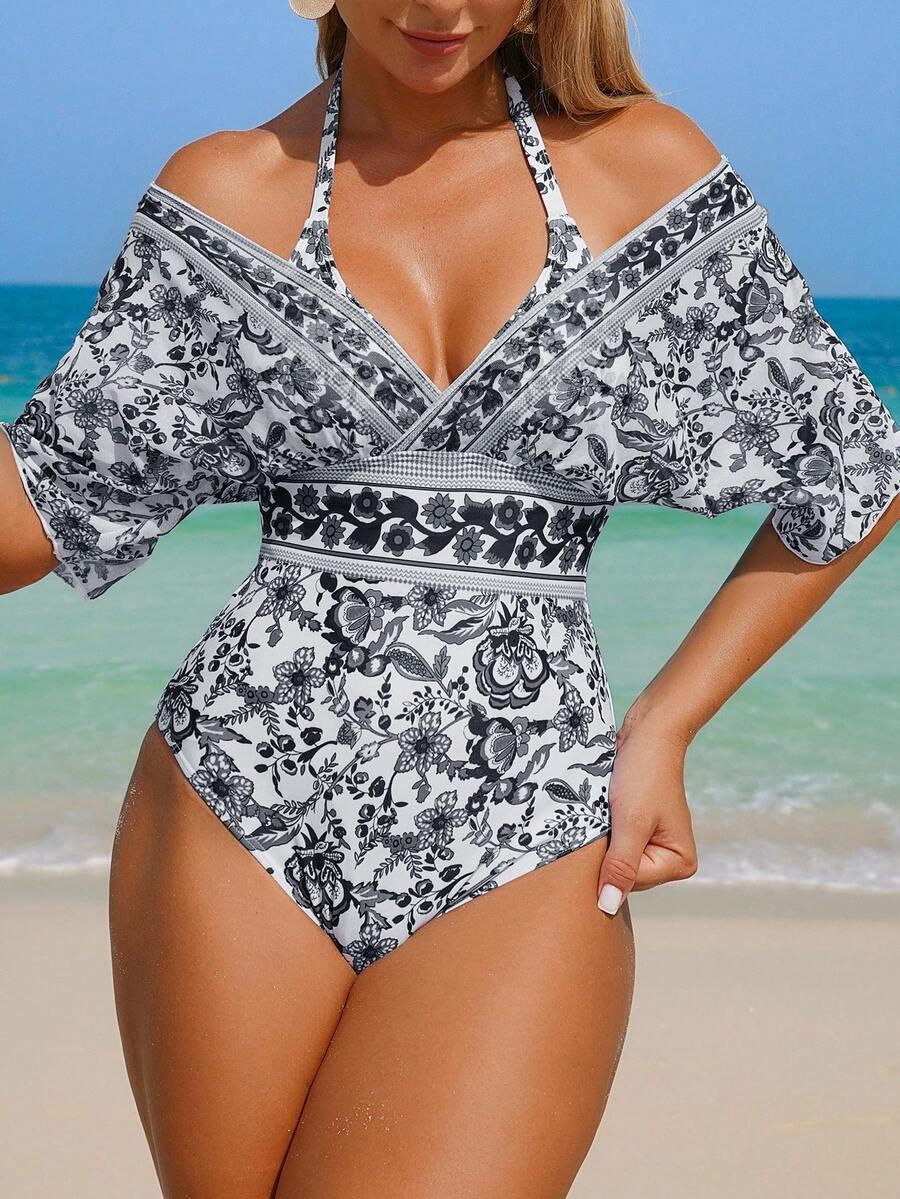 jednoczęściowy strój kąpielowy wzór