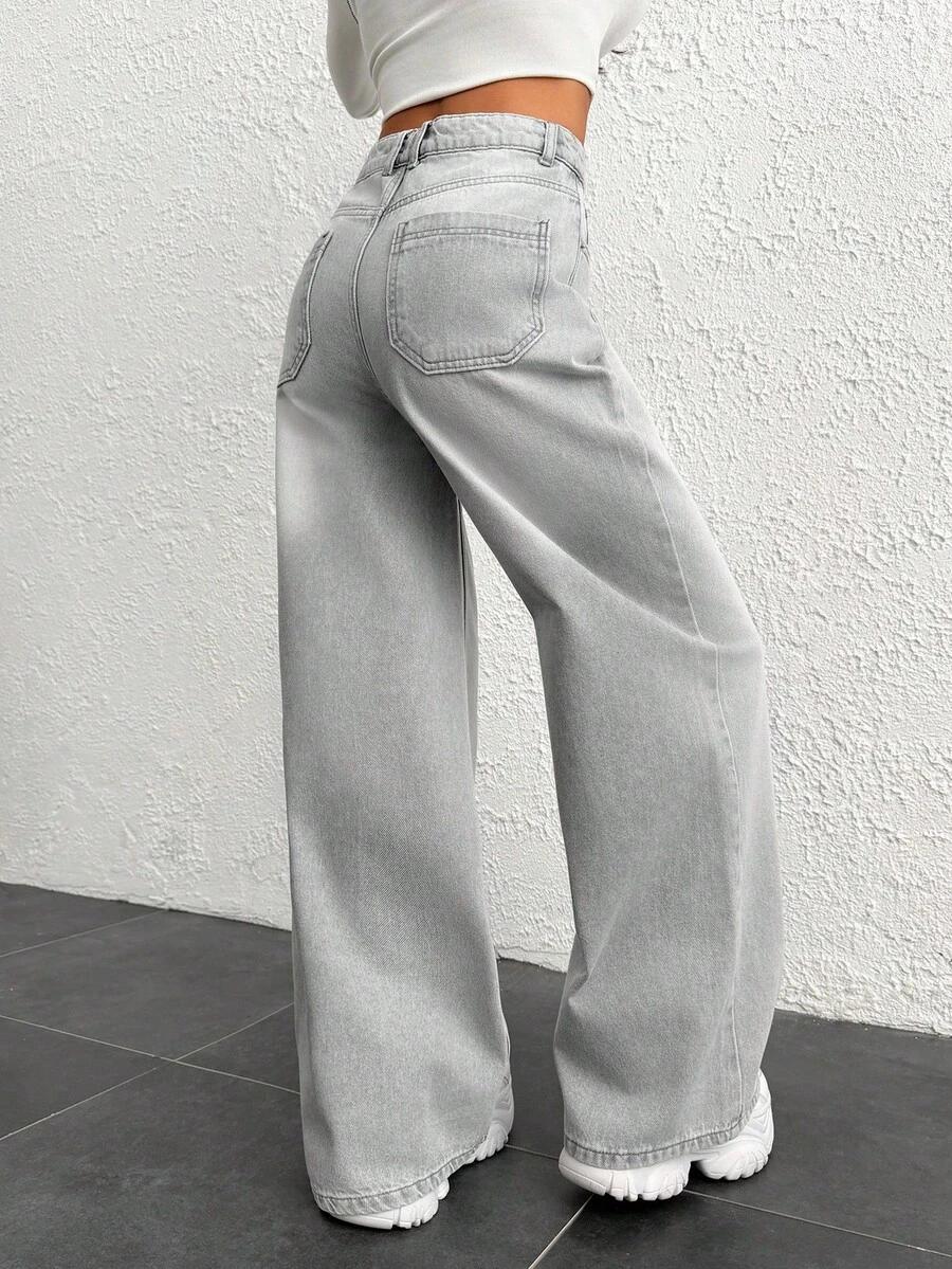 SZARE SPODNIE JEANS 