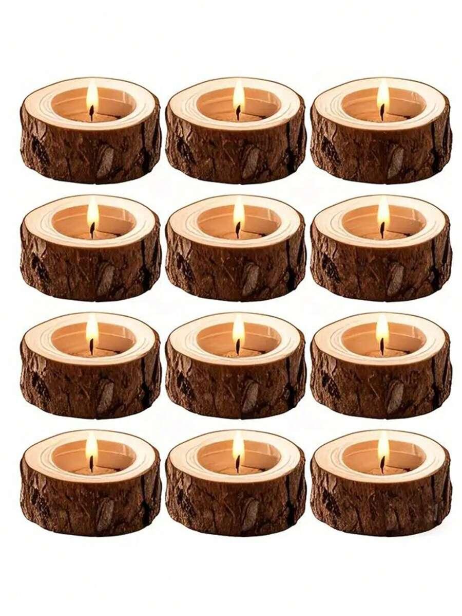 drewniany świecznik 6-pack