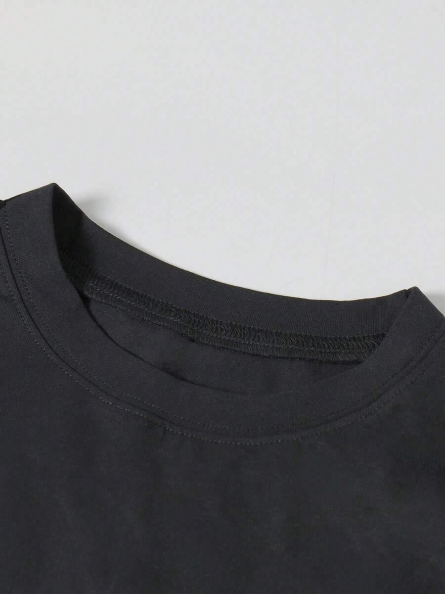 czarny t-shirt oversize nadruk