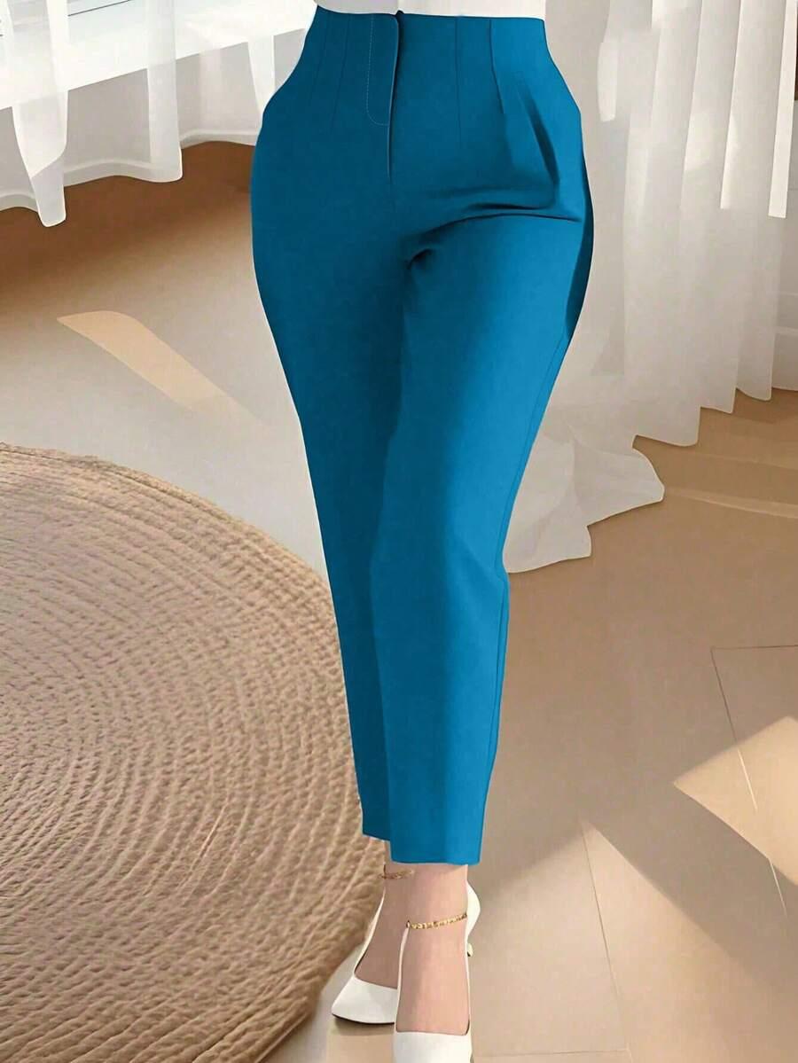 niebieskie ELEGANCKIE SPODNIE