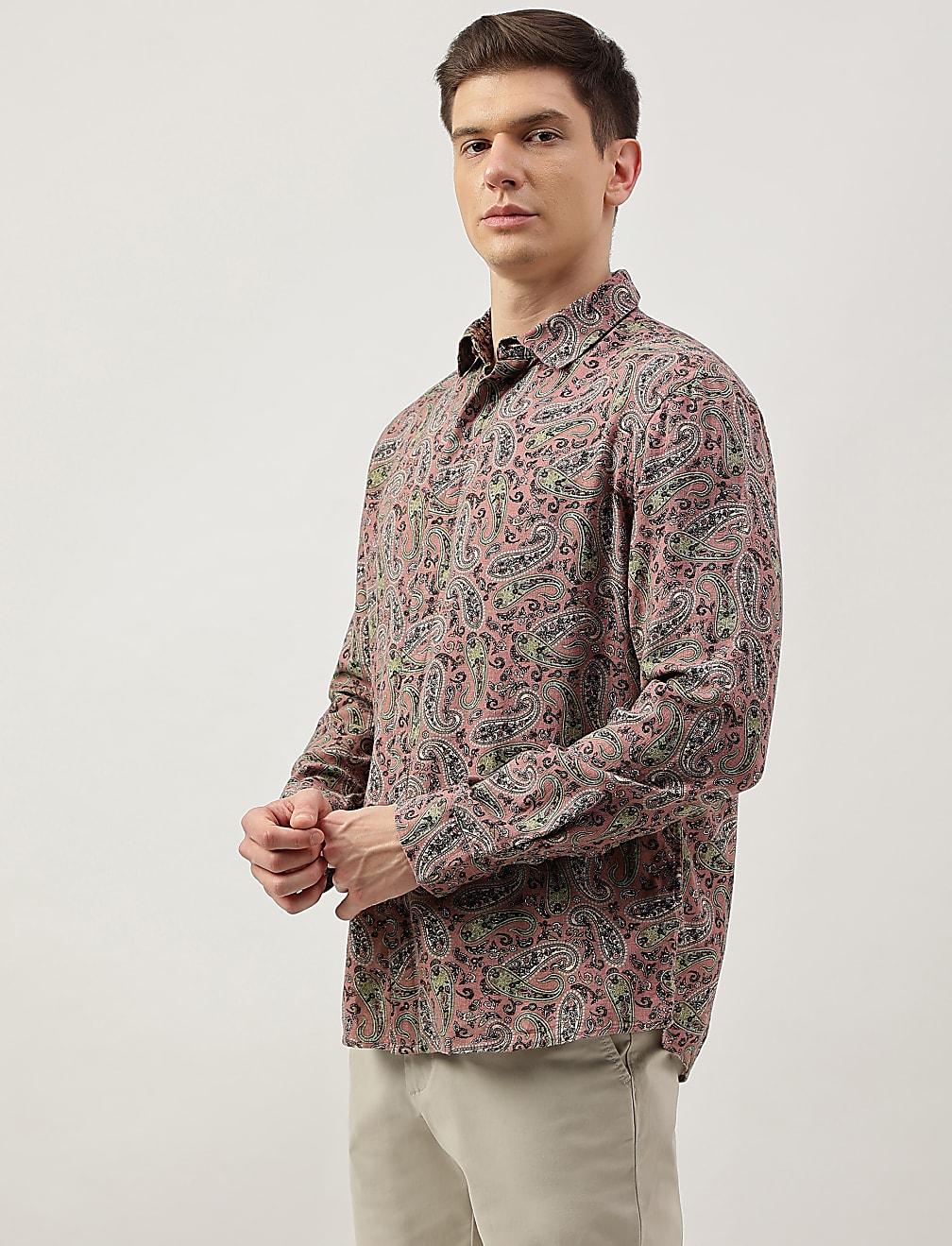 lniana koszula print T25-1023K-MV