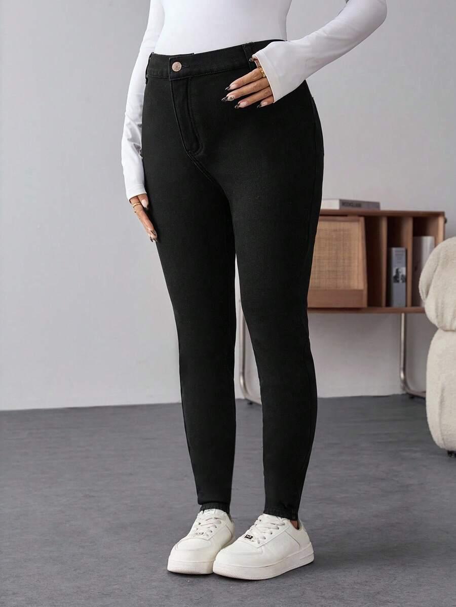 CZARNE SPODNIE CIĄŻOWE JEANS 