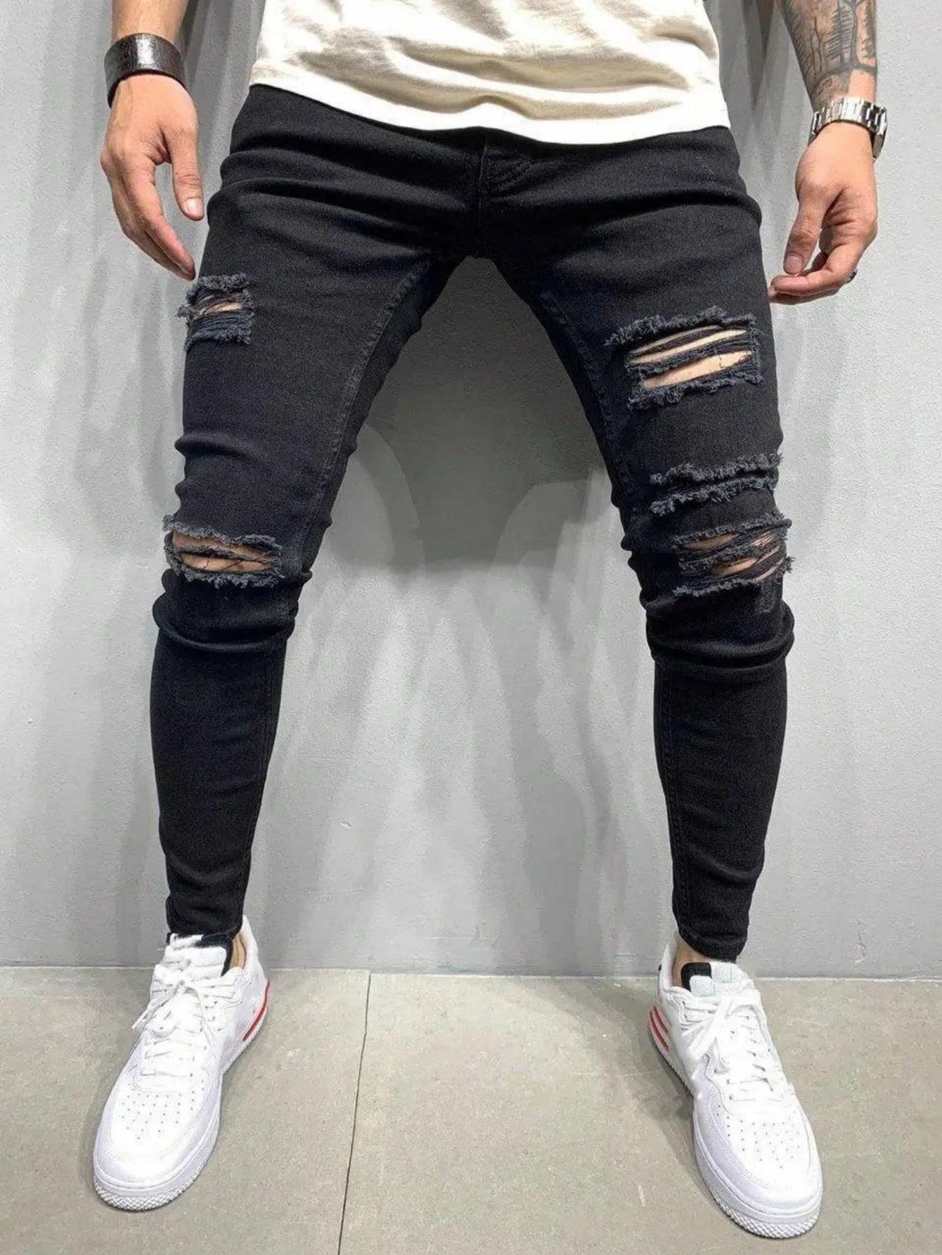 CZARNE SPODNIE JEANS 
