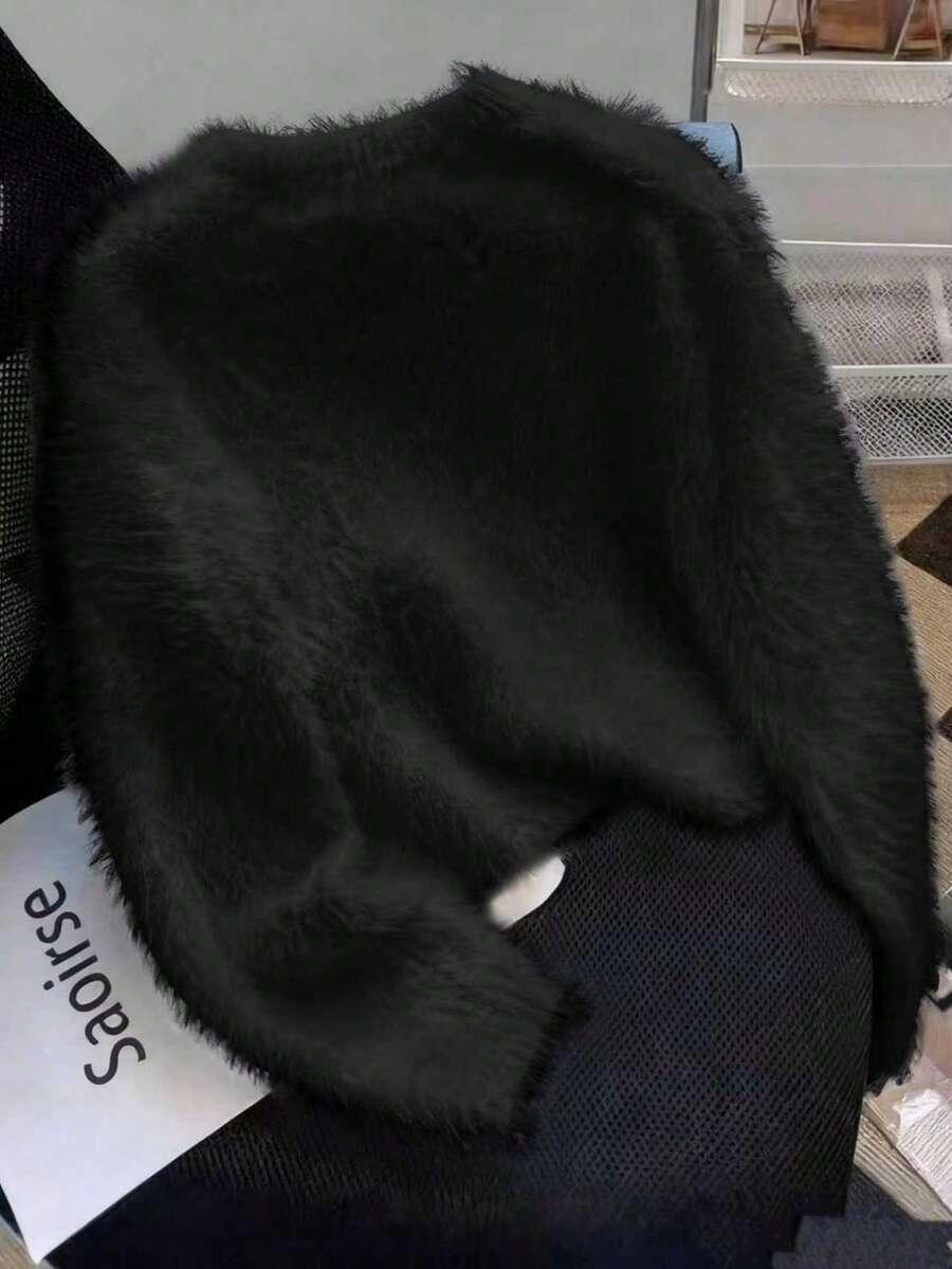 CZARNY SWETER FLUFFY