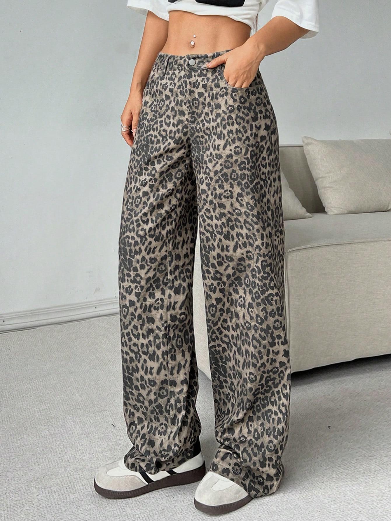 SPODNIE ANIMAL PRINT JEANS