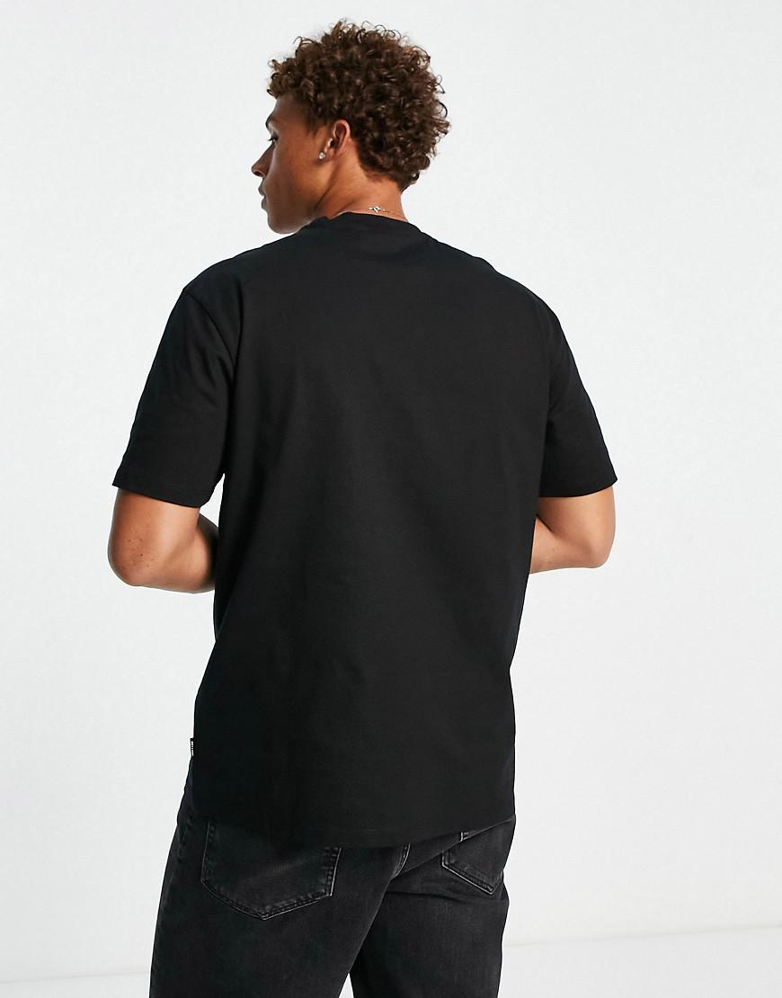 CZARNY T-SHIRT OVERSIZE OKRĄGŁY DEKOLT