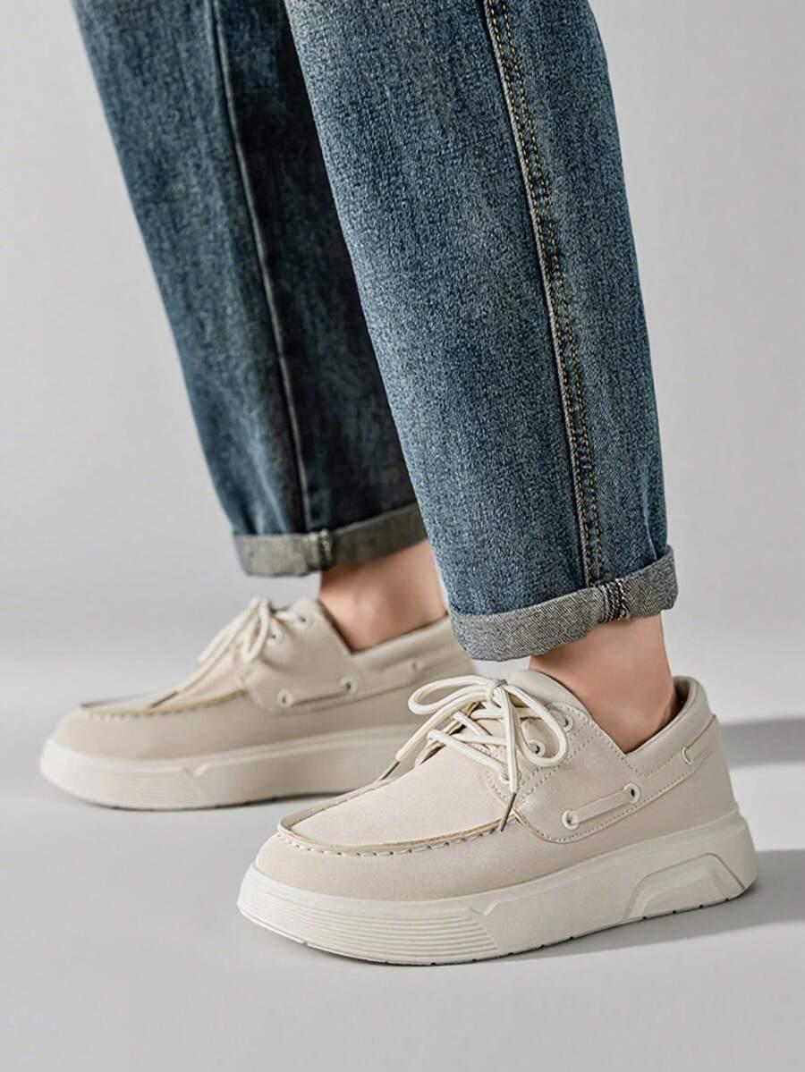 BEŻOWE BUTY IMITACJA ZAMSZU