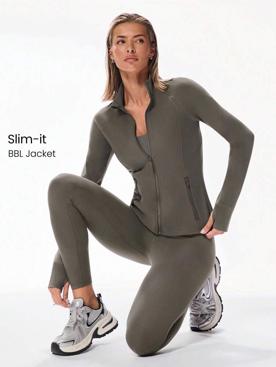ROZPINANA BLUZA SPORTOWA Z WYCIĘCIEM NA PALEC