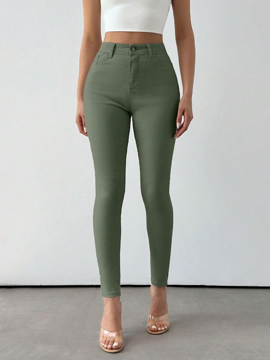 ZIELONE SPODNIE JEANS RURKI