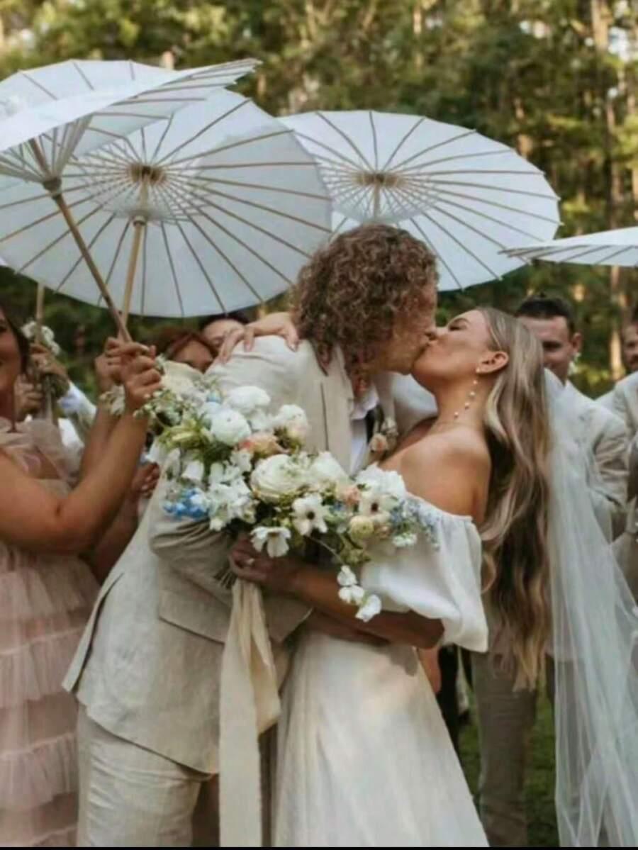 BIAŁY PAPIEROWY PARASOL 