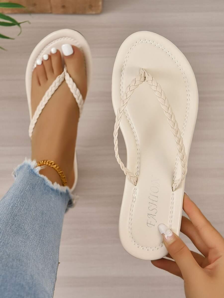 kremowe KLAPKI CASUAL