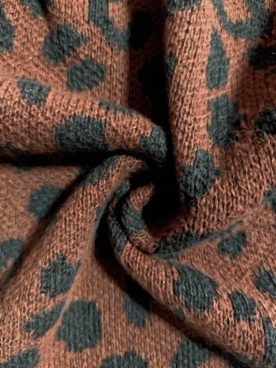 dzianinowa kamizelka animal print