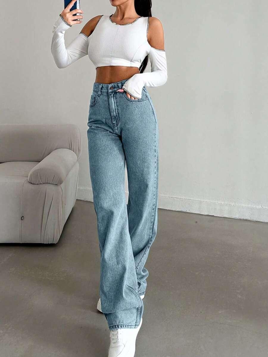NIEBIESKIE SPODNIE JEANS