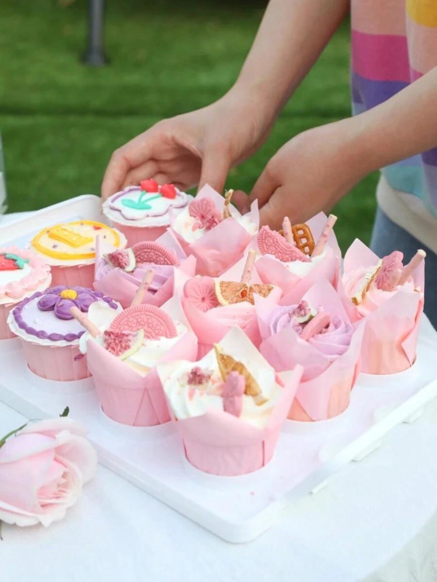 Różowe formy do muffinek