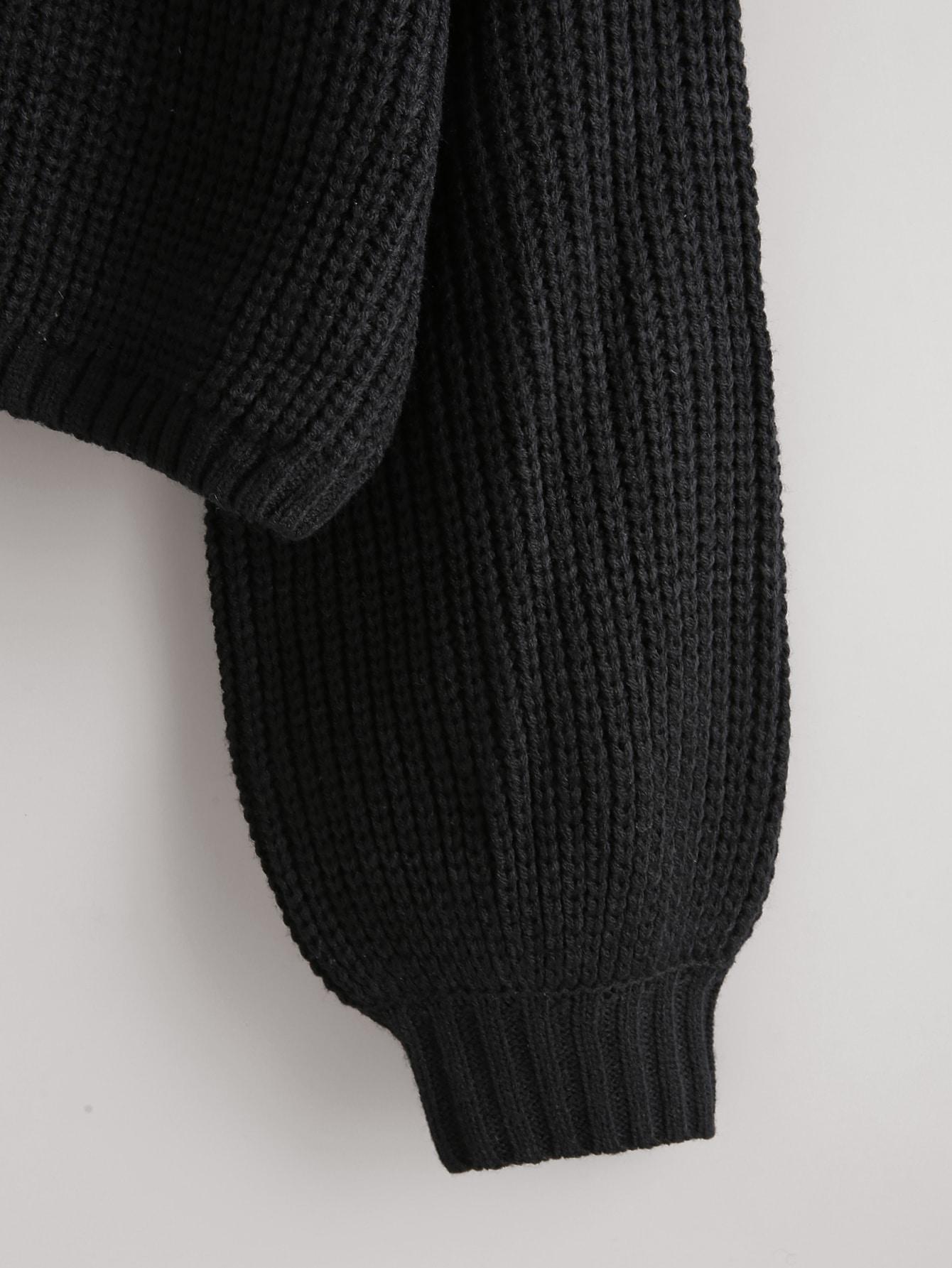 czarny krótki sweter 