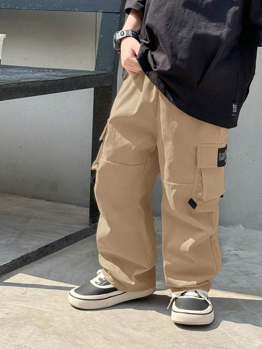 beżowe spodnie bojówki casual