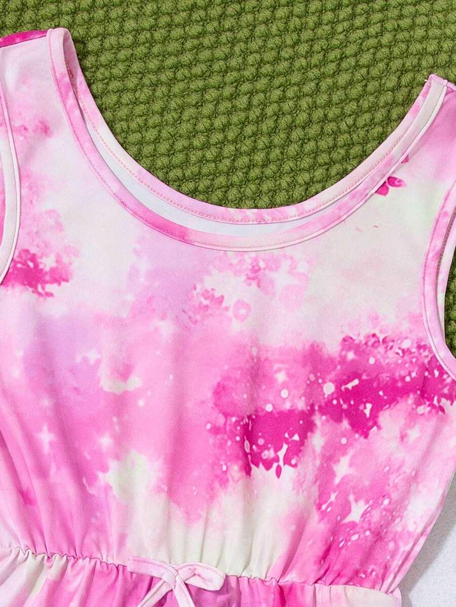 różowy kombinezon casual