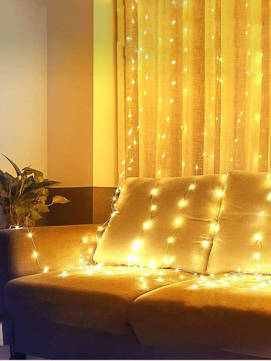 KURTYNA ŚWIETLNA 300 LED BIAŁY CIEPŁY 