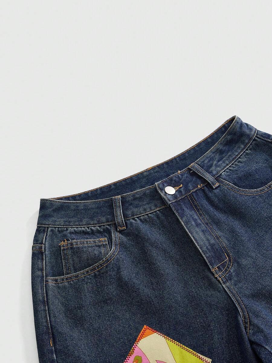 spodenki jeans nadruk