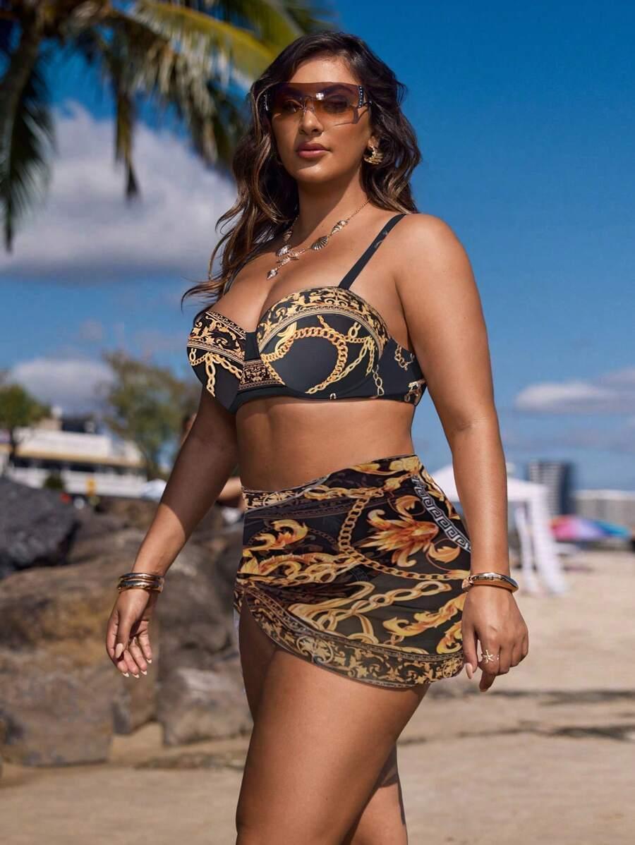dół od bikini spódnica komplet