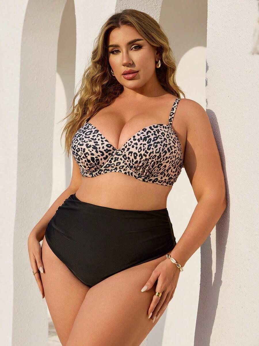 strój kąpielowy dwuczęściowy animal print
