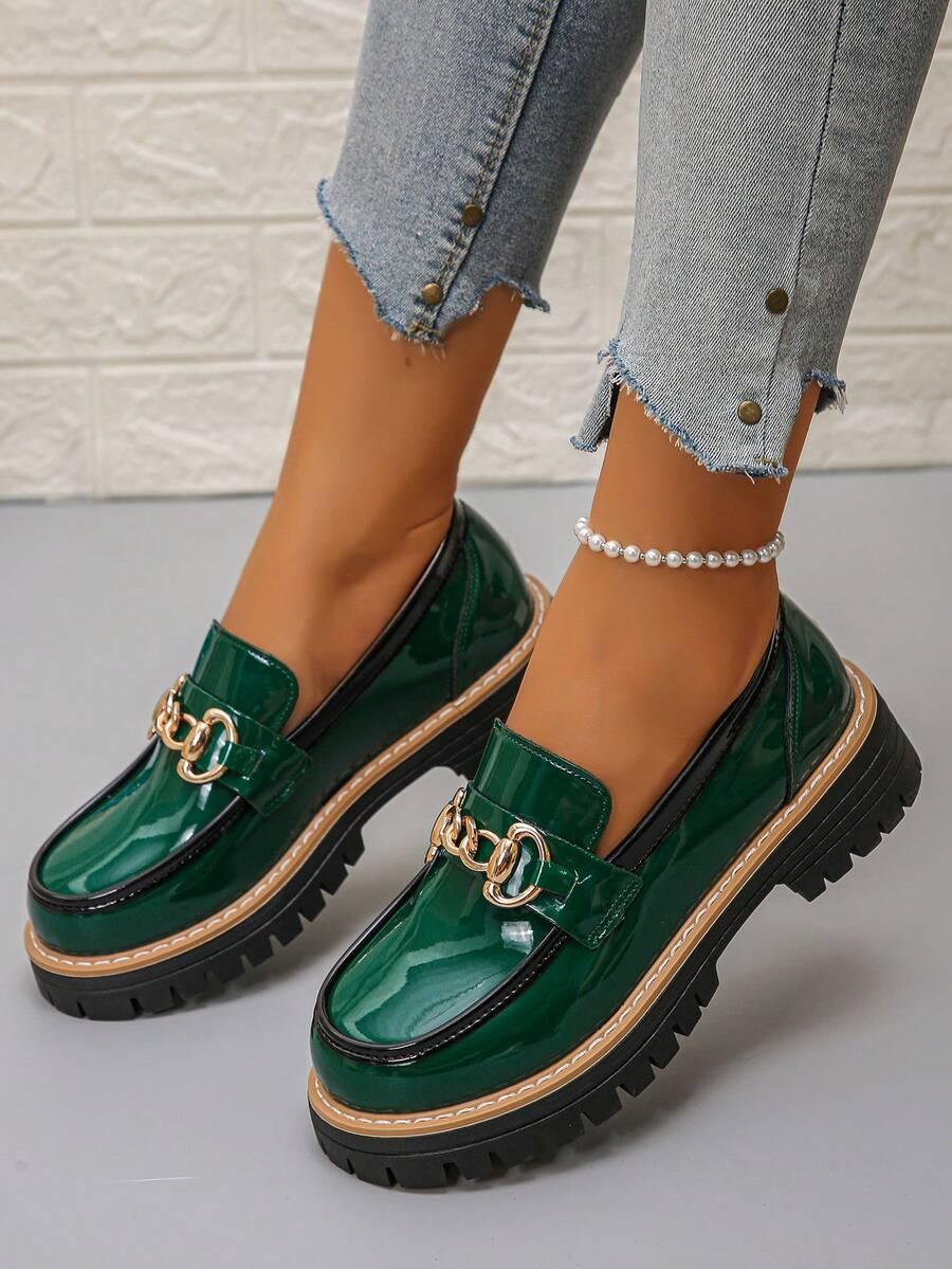 zielone MOKASYNY CASUAL