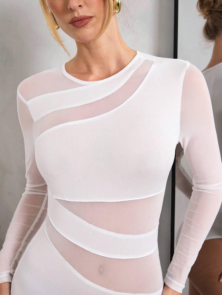 białe body siateczka 