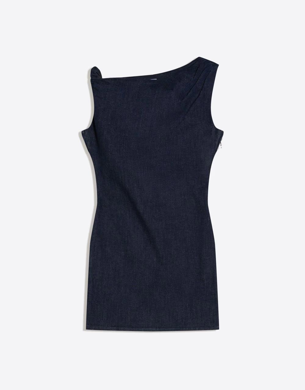 granatowa mini sukienka jeans