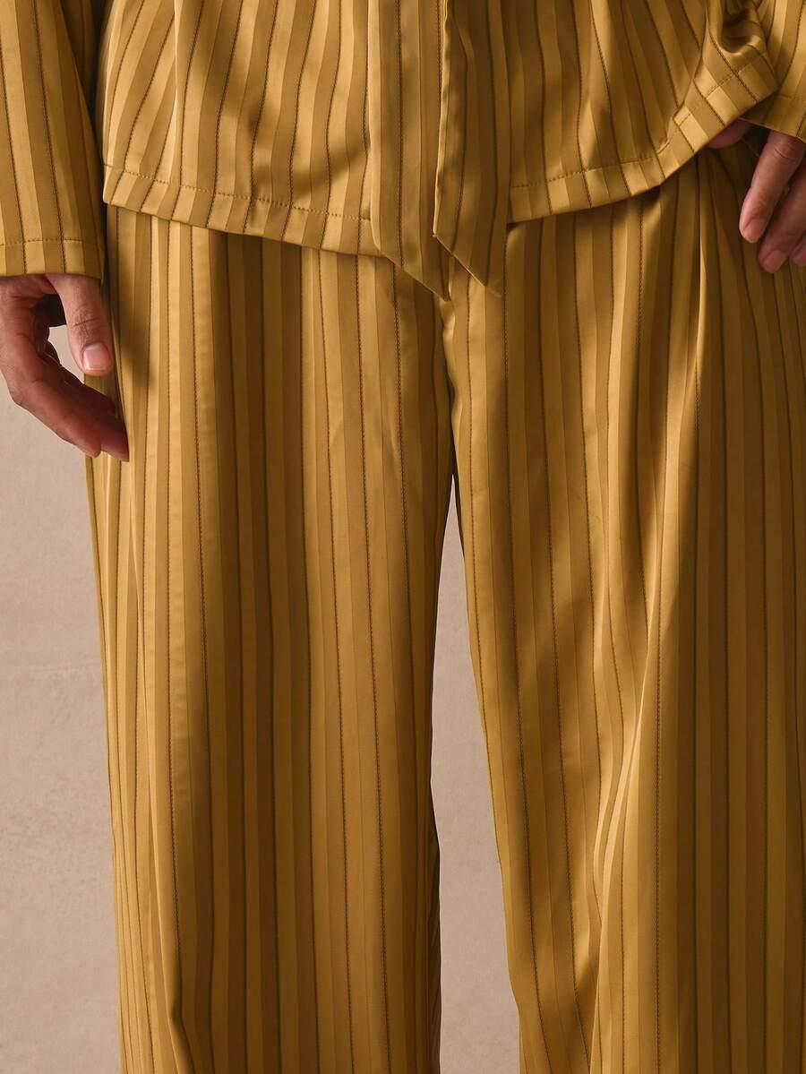 żółte spodnie wide leg