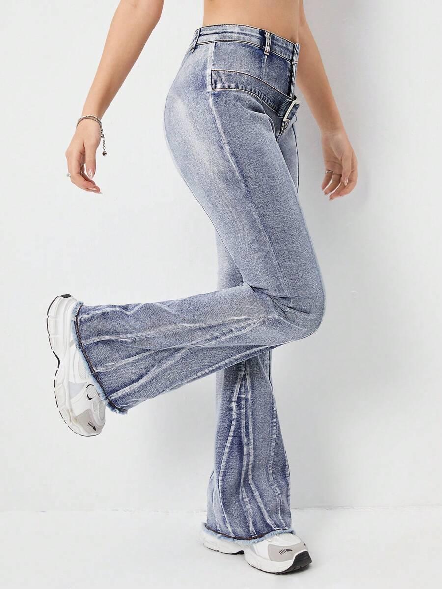 SPODNIE JEANSOWE DZWONY