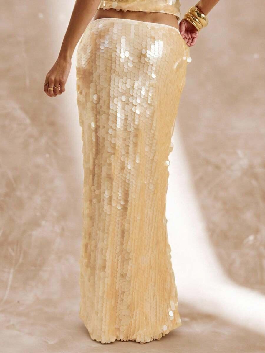 maxi spódnica cekiny