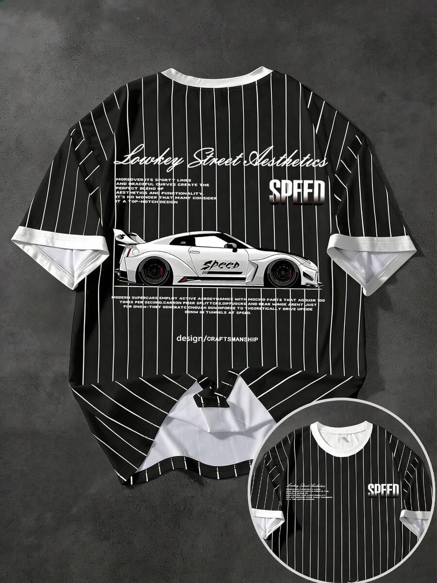MĘSKI T-SHIRT W PASKI