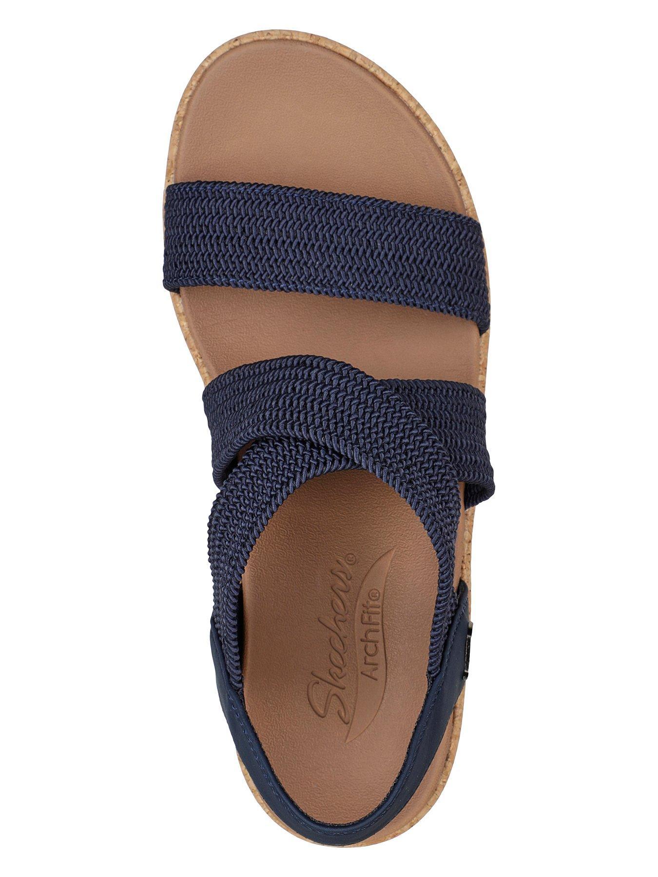 SKECHERS SANDAŁY NA KOTURNIE ARCH FIT BEVERLEE STRETCH