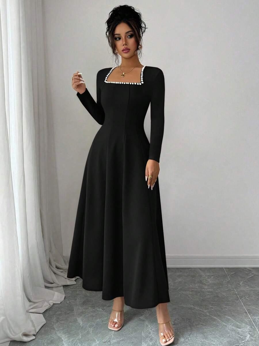 CZARNA MAXI SUKIENKA