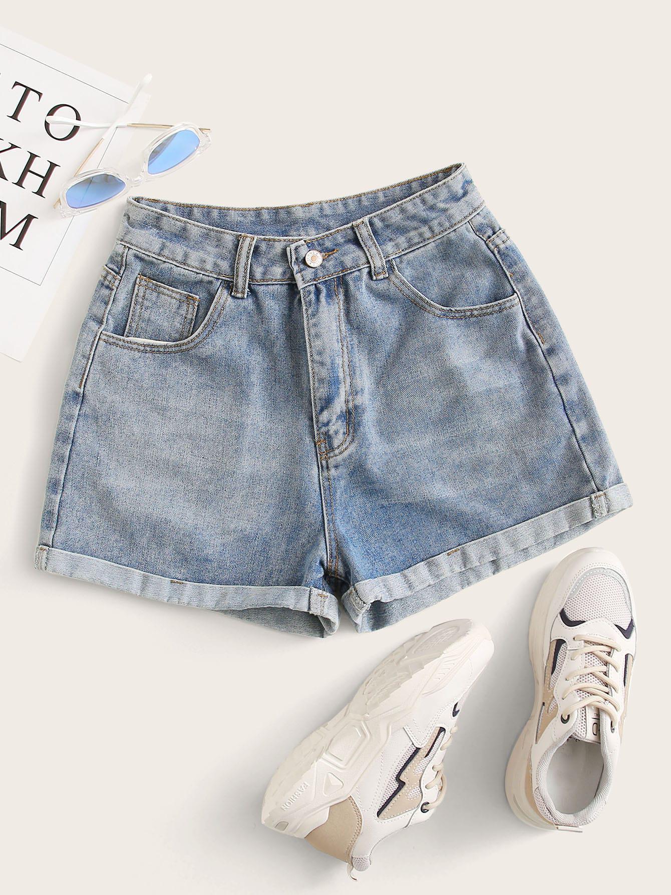 niebieskie SPODENKI JEANS