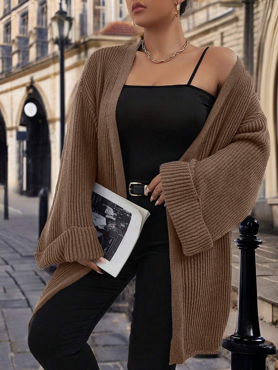 BRĄZOWY SWETER NARZUTKA