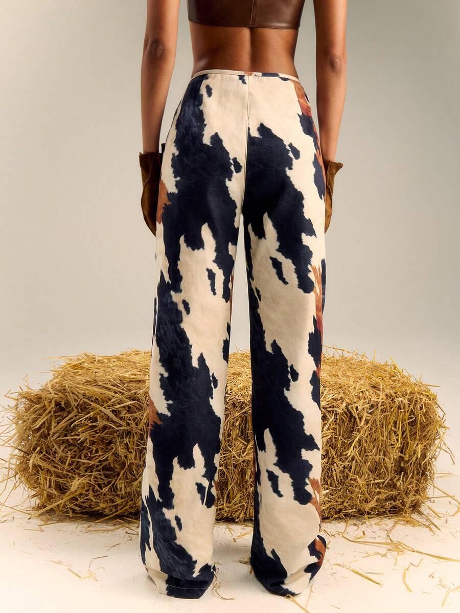 SPODNIE JEANS ANIMAL PRINT