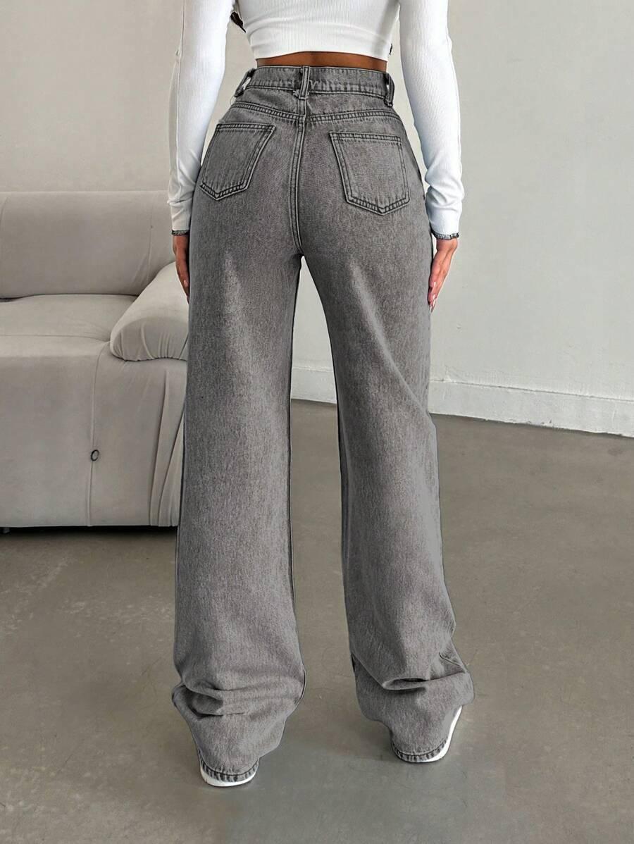 SZARE SPODNIE JEANS 