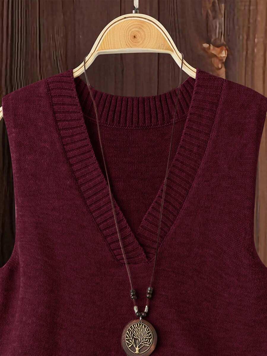BORDOWA KAMIZELKA V NECK