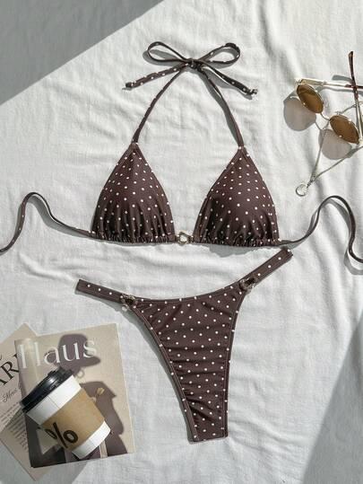 góra od bikini w groszki