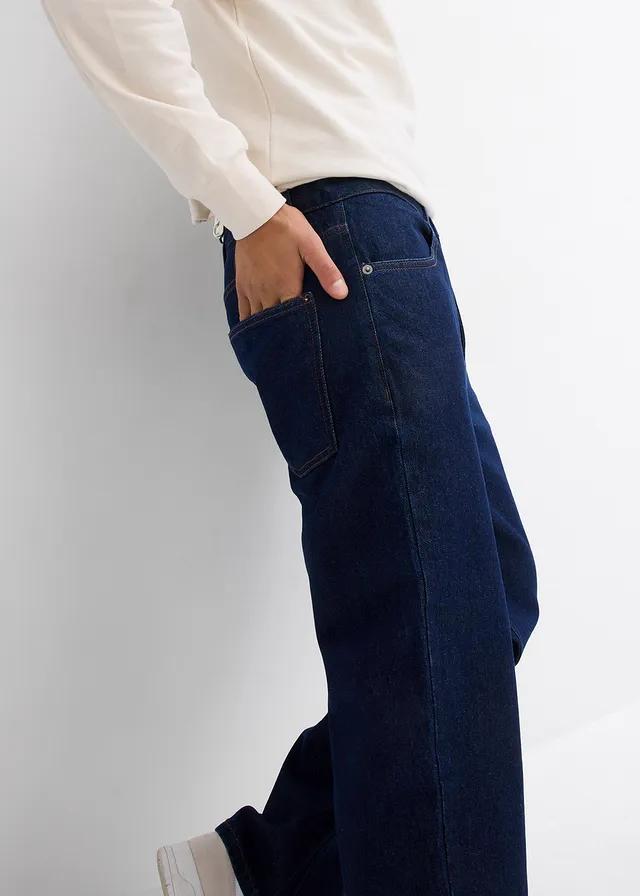 granatowe jeansy baggy
