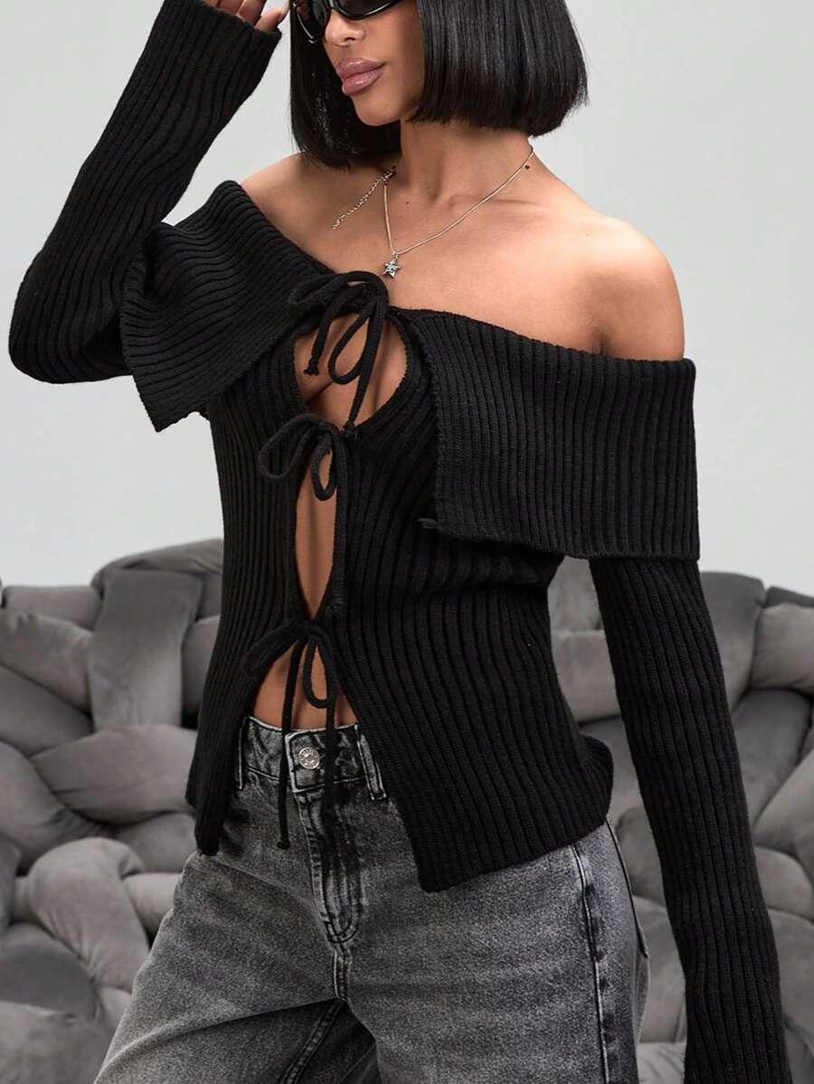  SWETER ROZPINANY CZARNY