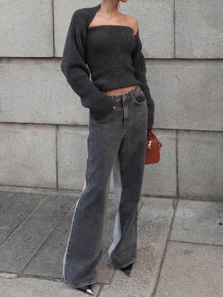 szare spodnie jeans